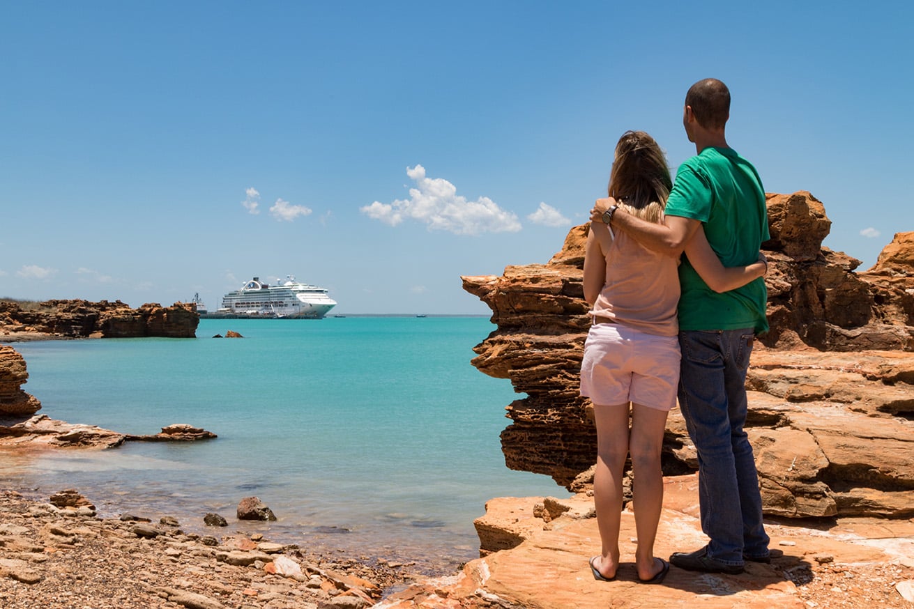 Cruise ship docked at Broome Port